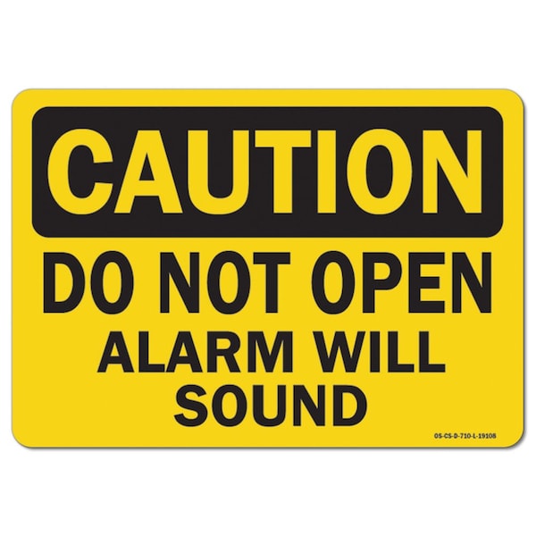 OSHA Caution, 3.5" Height, 5" Width, Decal, 3.5" H, 5" W, Landscape, PK10, Alarm Will Sound